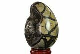 Septarian Dragon Egg Geode - Black Crystals #137954-3